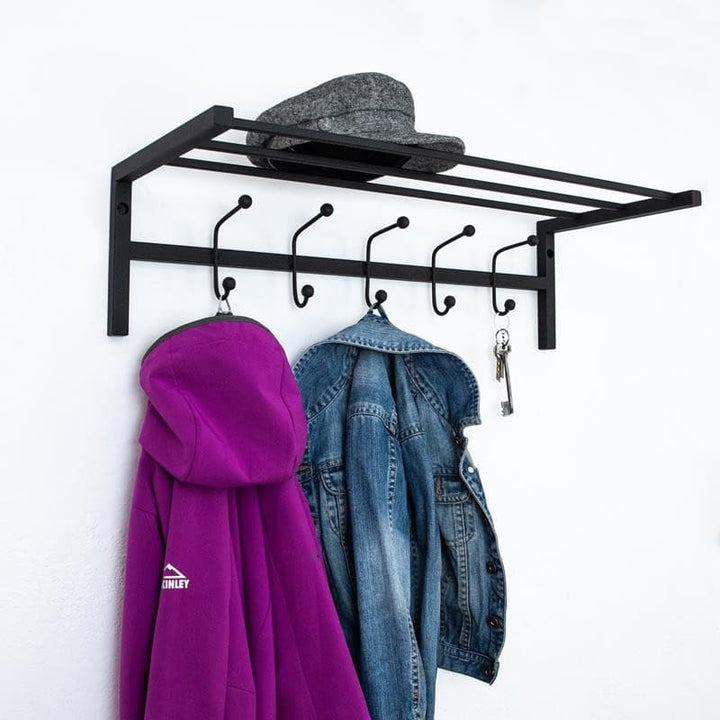 Wandgarderobe aus Metall mit Ablage – Funktionale Garderobe im modernen Design