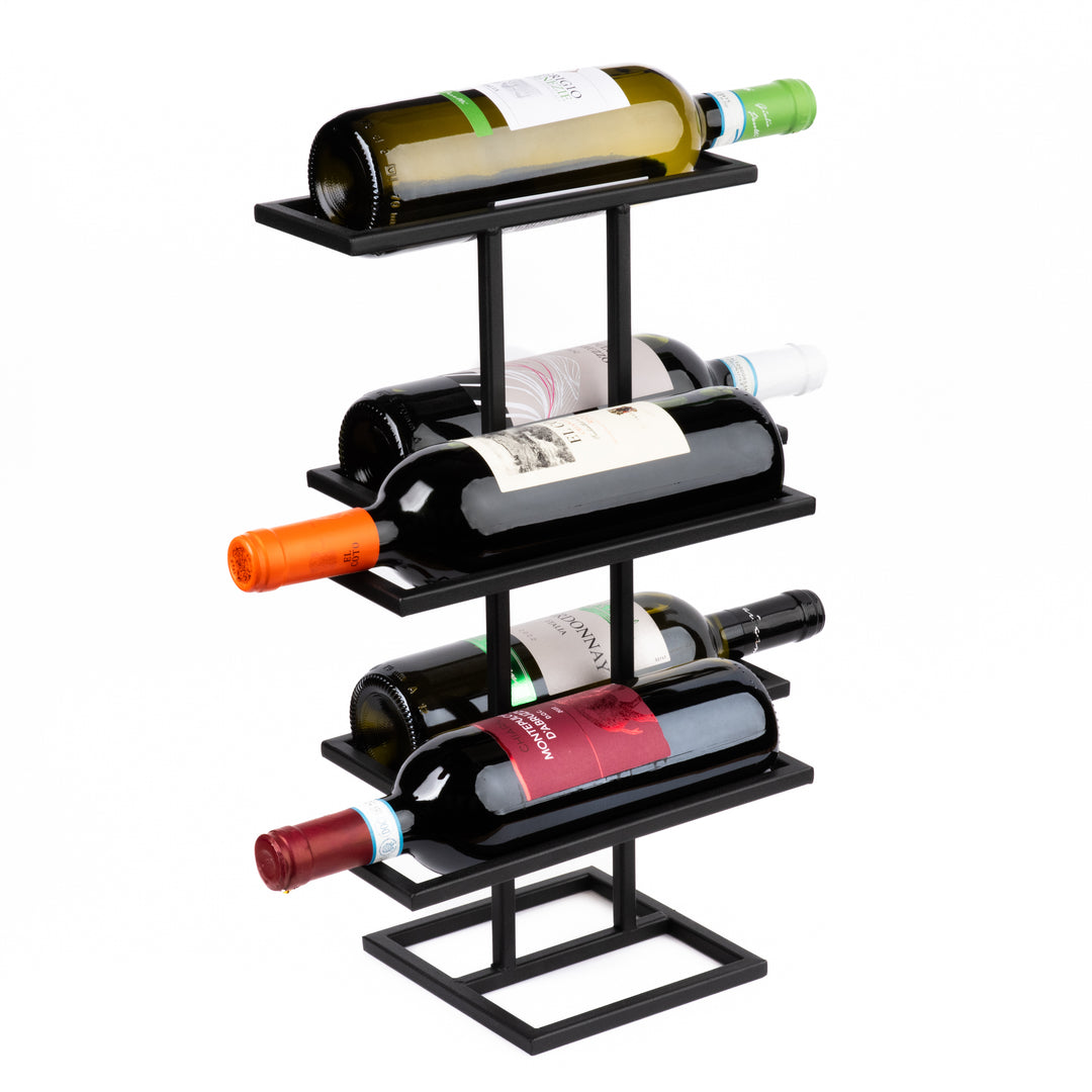 Freistehendes Weinregal aus Metall – Flaschenhalter für 5 Flaschen, 42 cm