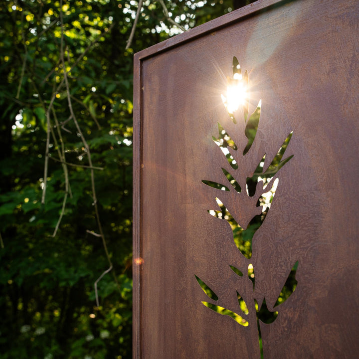 Sichtschutz Gartenpaneel Metall – Motiv Strauch, 160 × 50 cm
