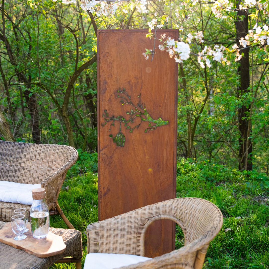 Sichtschutz Gartenpaneel Metall – Motiv Durchbrochenes Muster, 160 × 50 cm