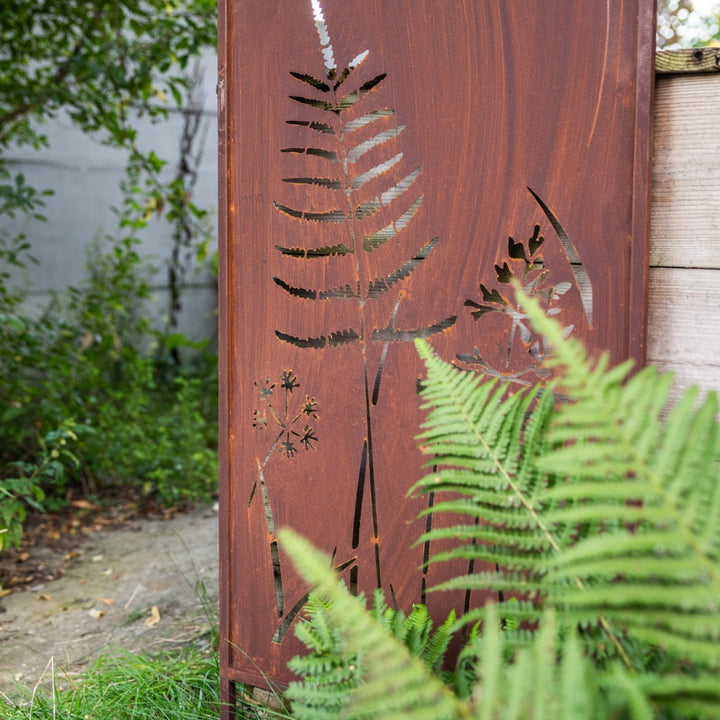 Sichtschutz Gartenpaneel Metall – Motiv Strauch, 160 × 50 cm