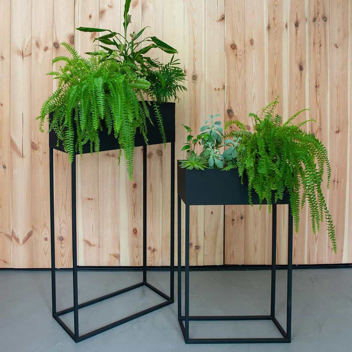 Pflanzenständer LOFT aus Metall – Schwarz, für Innen & Terrasse