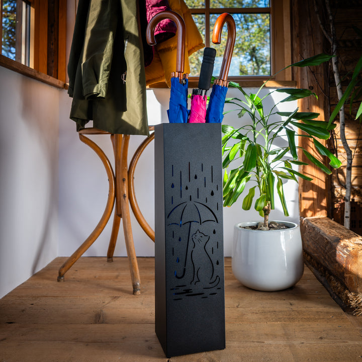 Metal Umbrella Stand – Umbrella Holder with Leaf Motif