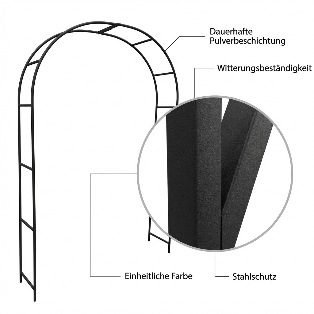 Rosenbogen Pergola aus Metall – Rankhilfe für Garten, 220 cm