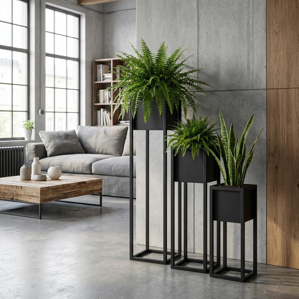 Pflanzständer aus Metall – moderner Blumentopfständer, 70 cm