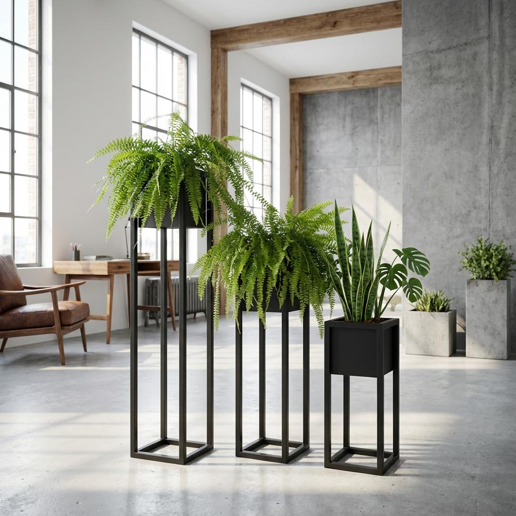 Pflanzständer aus Metall – moderner Blumentopfständer, 70 cm