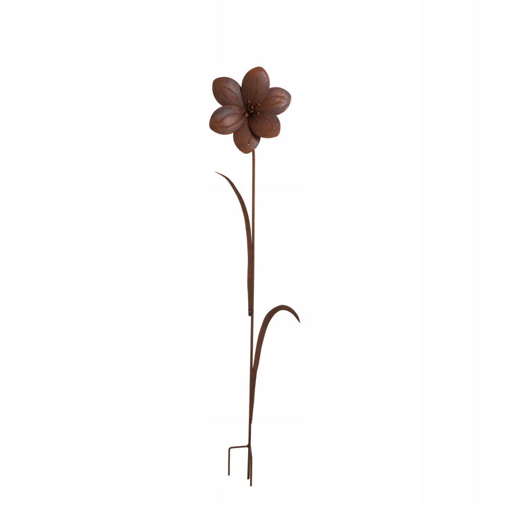 Edelrost Gartenstecker Blume – Gartendeko aus Metall