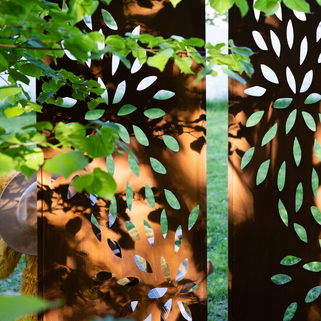 Sichtschutz Gartenpaneel Metall – Motiv Azur, 180 × 50 cm