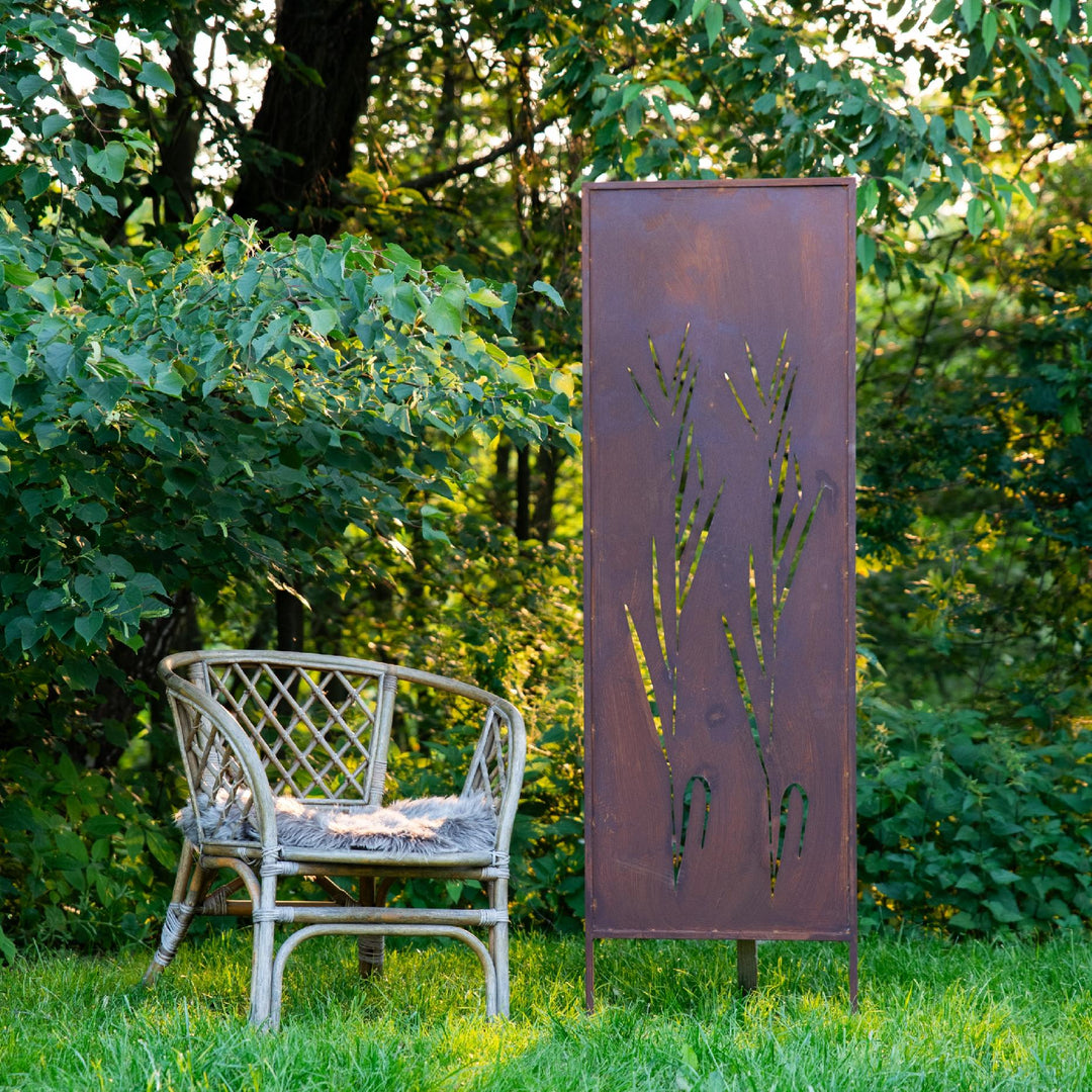 Sichtschutz Gartenpaneel Metall – Motiv Durchbrochenes Muster, 160 × 50 cm