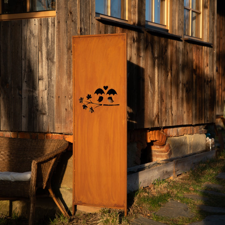 Sichtschutz Gartenpaneel Metall – Rostoptik, 160 cm