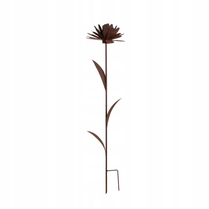 Edelrost Gartenstecker Blume – Gartendeko aus Metall