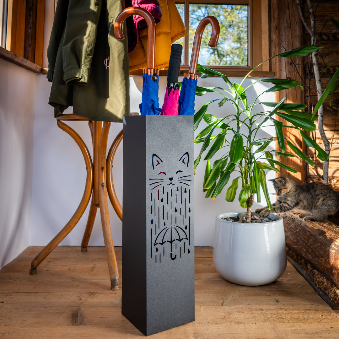 Metal Umbrella Stand – Umbrella Holder with Leaf Motif