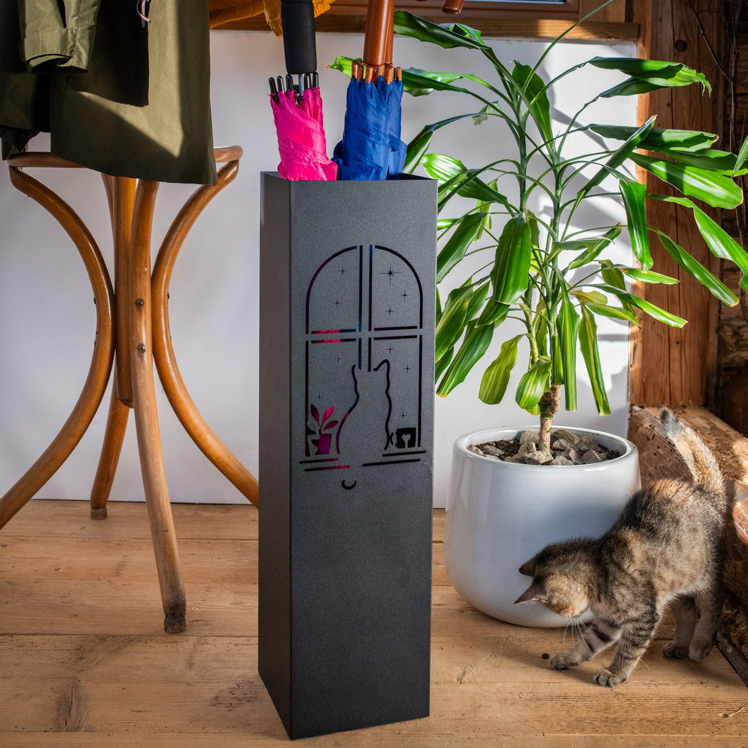 Metal Umbrella Stand – Umbrella Holder with Leaf Motif
