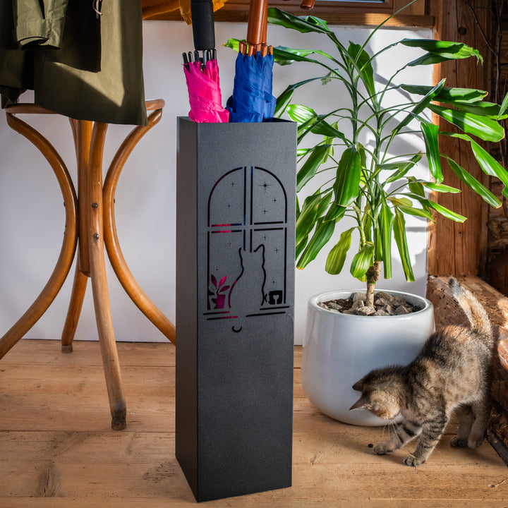 Metal Umbrella Stand – Umbrella Holder with Leaf Motif