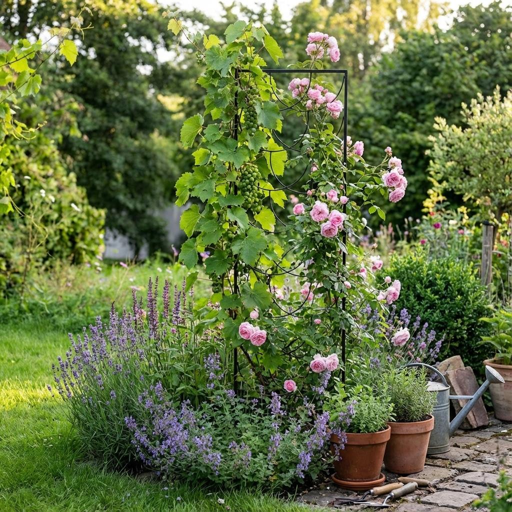 Staudenhalter aus Metall – Blumenhalter und Pflanzenstütze, 200 cm