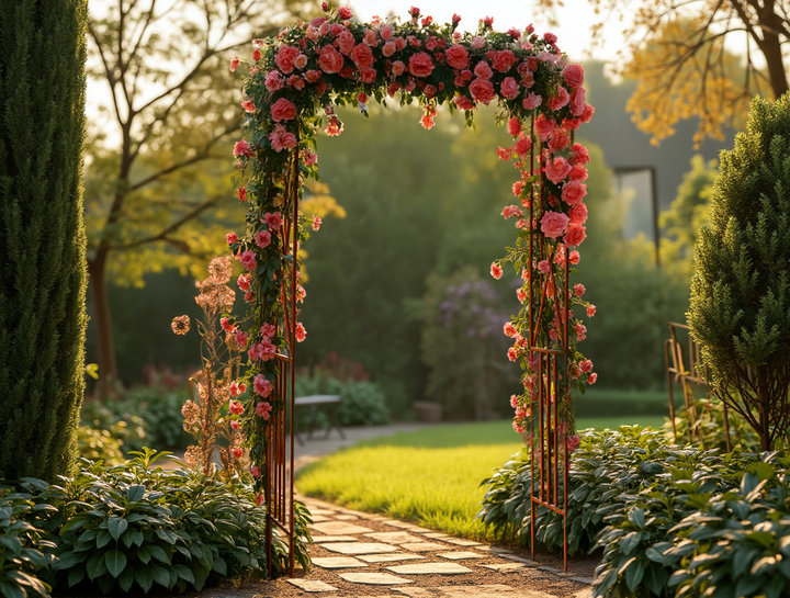Rosenbogen Pergola aus Metall – Rankhilfe für Garten, 220 cm