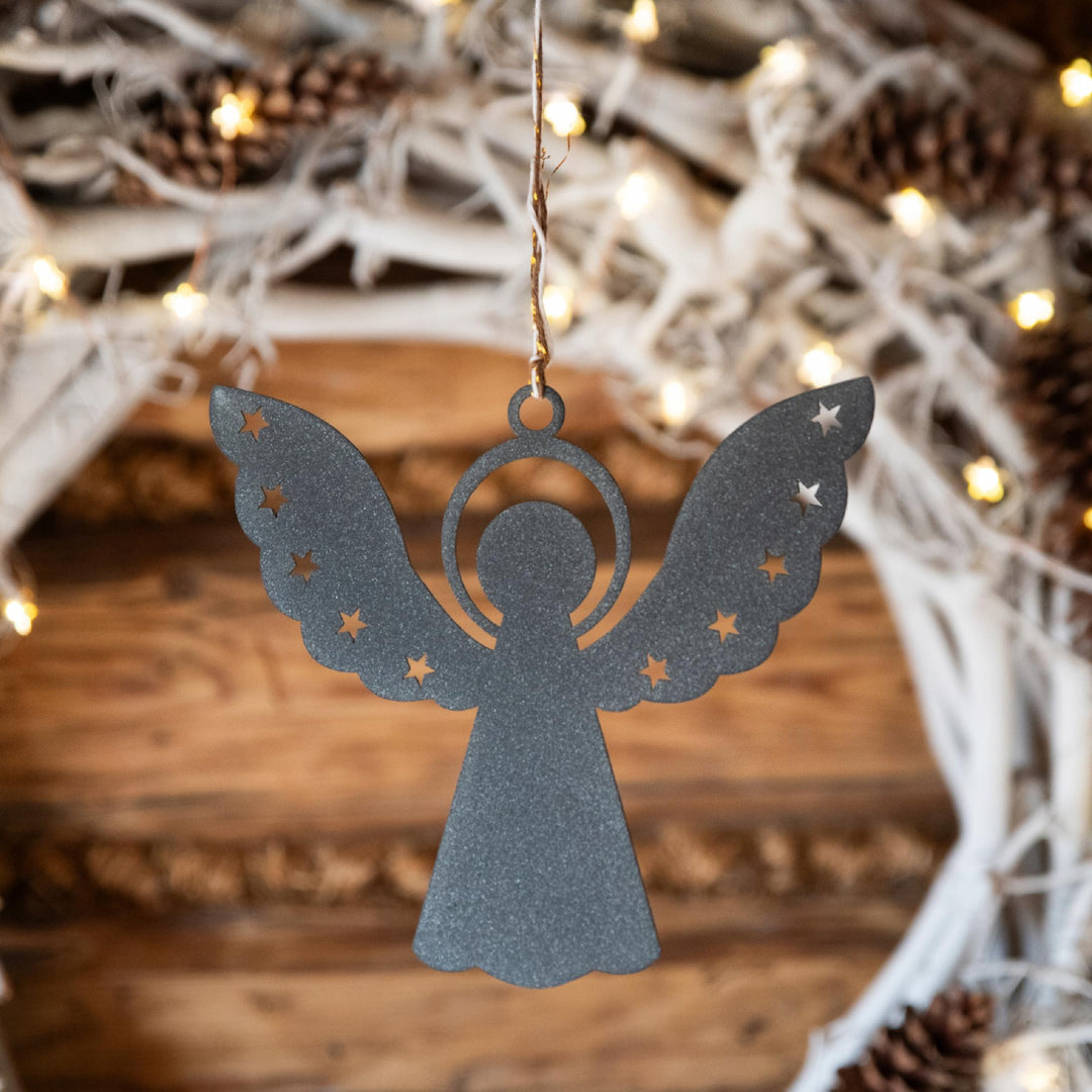 Engel mit Sternen aus Metall – Weihnachtsdekoration