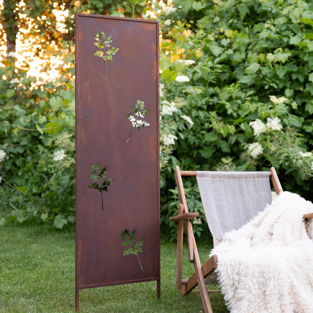 Sichtschutz Gartenpaneel Metall – Motiv Durchbrochenes Muster, 160 × 50 cm