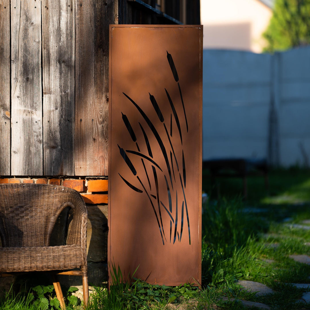 Sichtschutz Gartenpaneel Metall – Rostoptik, 160 × 50 cm