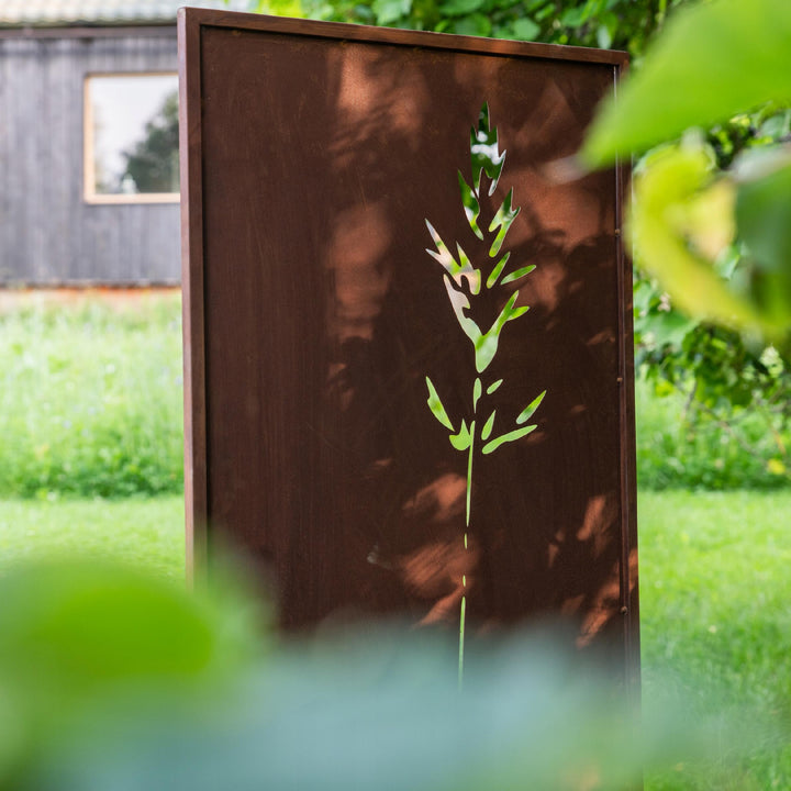 Sichtschutz Gartenpaneel Metall – Motiv Strauch, 160 × 50 cm