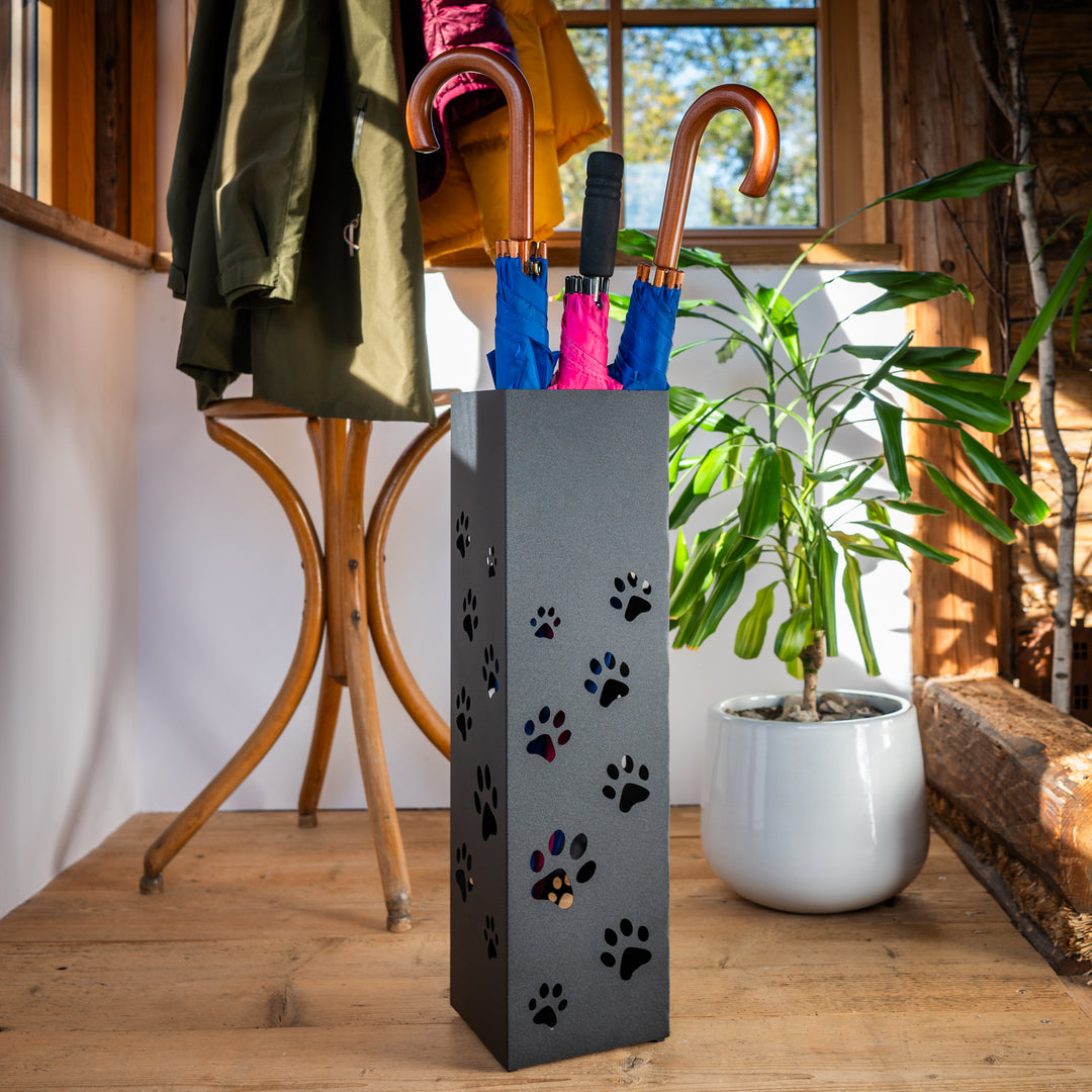 Metal Umbrella Stand – Umbrella Holder with Leaf Motif