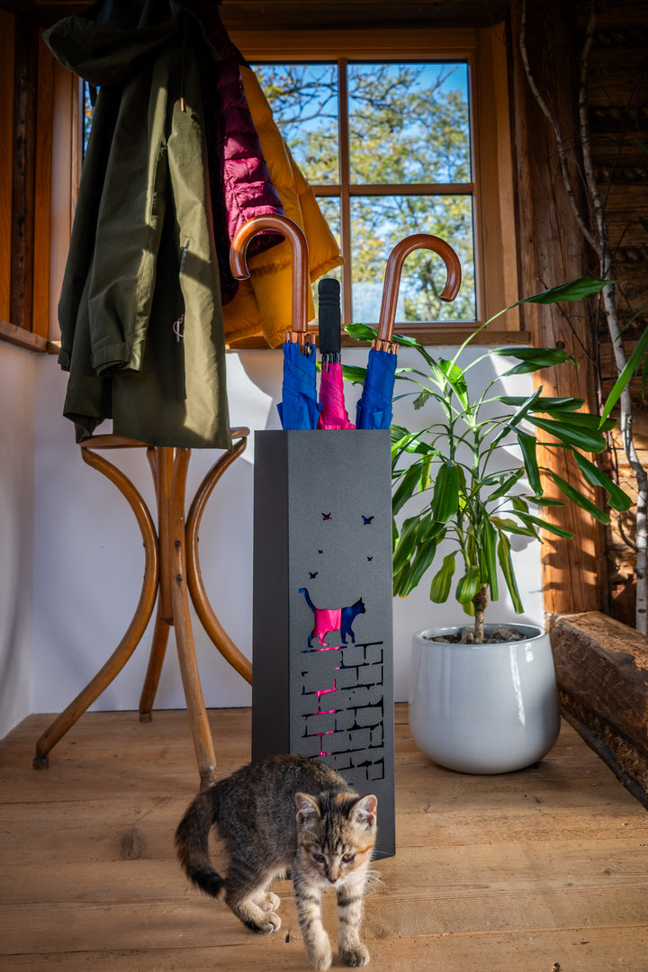 Metal Umbrella Stand – Umbrella Holder with Leaf Motif