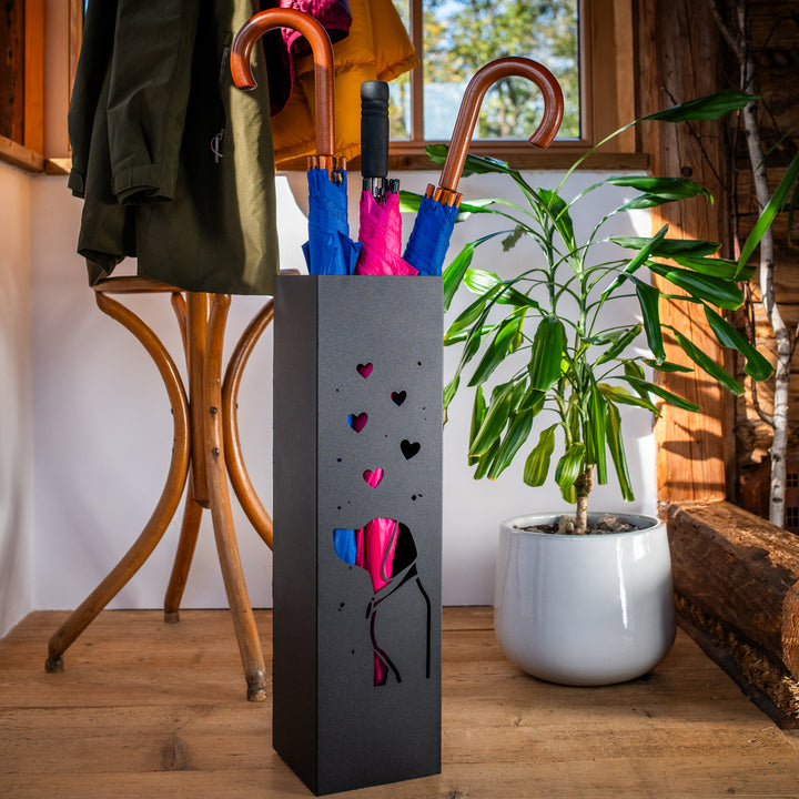 Metal Umbrella Stand – Umbrella Holder with Leaf Motif