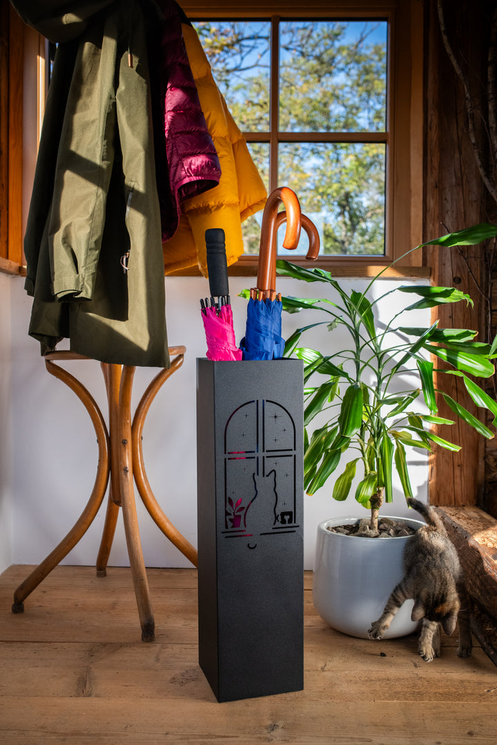 Metal Umbrella Stand – Umbrella Holder with Leaf Motif