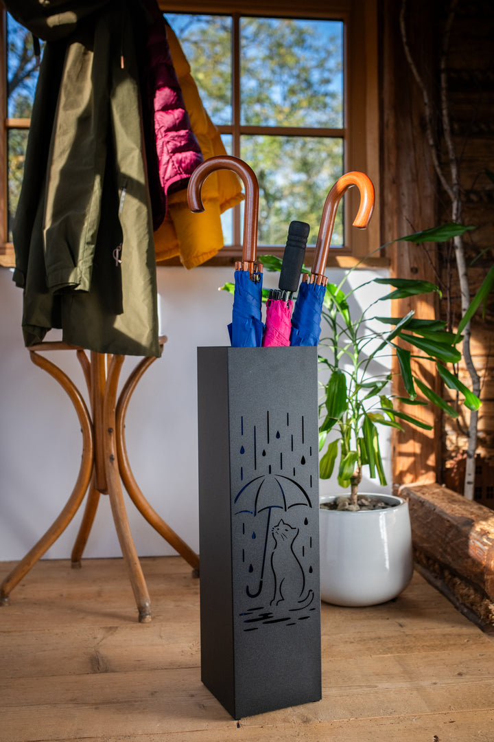 Metal Umbrella Stand – Umbrella Holder with Leaf Motif