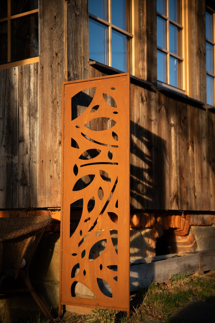 Sichtschutz Gartenpaneel Metall – Rostoptik, 160 cm