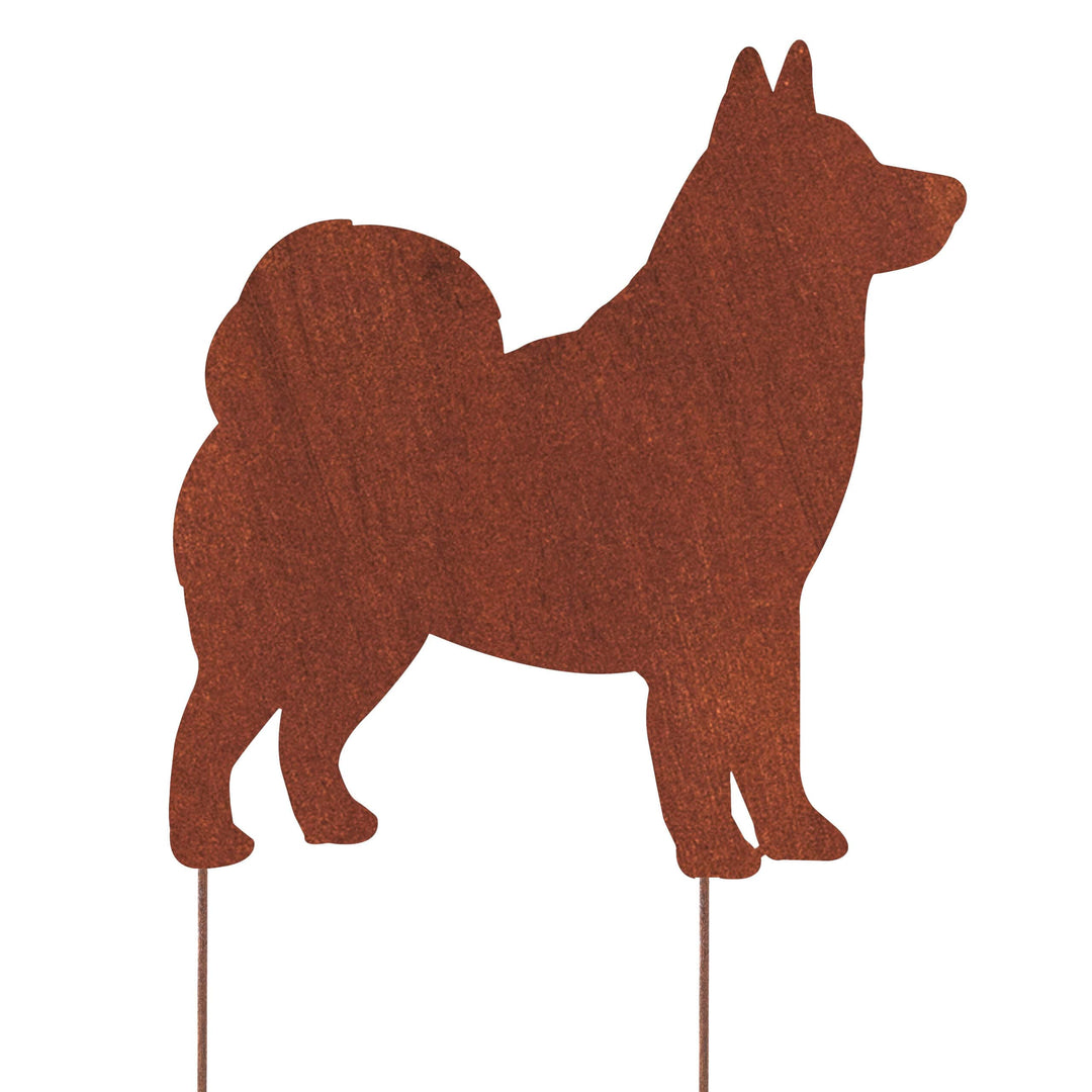Edelrost Gartenstecker Alaskan Malamute – Hundesilhouette aus Metall