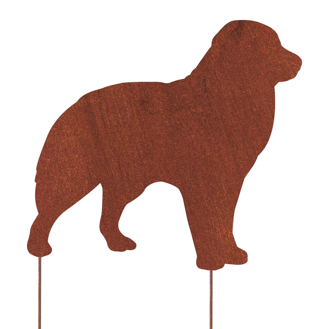 Edelrost Gartenstecker Australian Shepherd – Hundesilhouette aus Metall