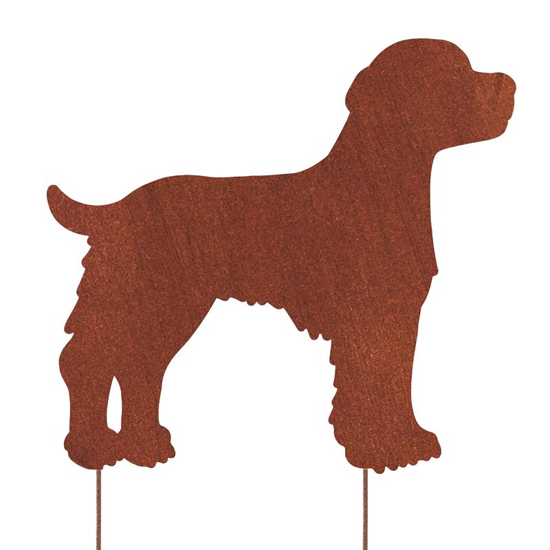 Edelrost Gartenstecker Brittany Spaniel – Hundesilhouette aus Metall