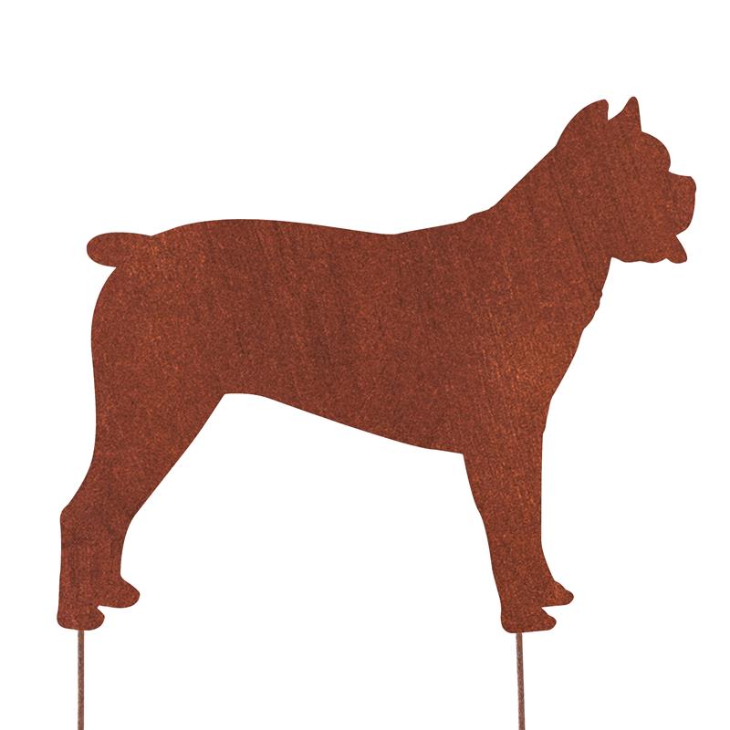 Edelrost Gartenstecker Cane Corso – Hundesilhouette aus Metall