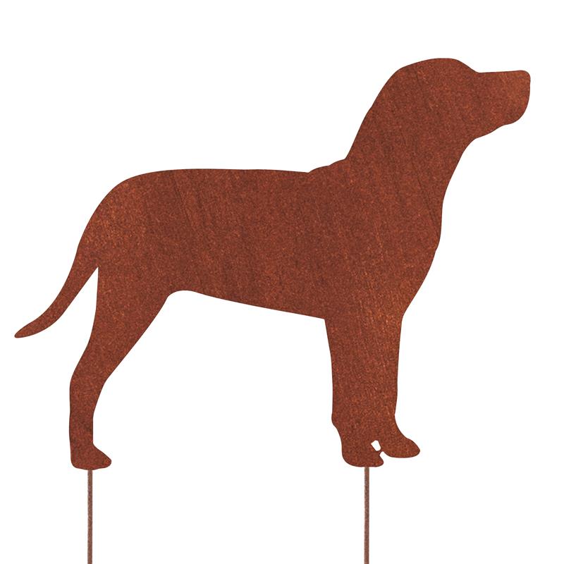 Edelrost Gartenstecker Hund Silhouette – Hundesilhouette aus Metall