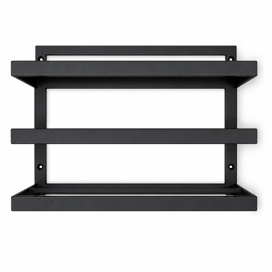 Handtuchregal Wand aus Metall mit 3 Ablagen | Verschiedene Farben | Im Loft-Stil | 60 × 38 cm