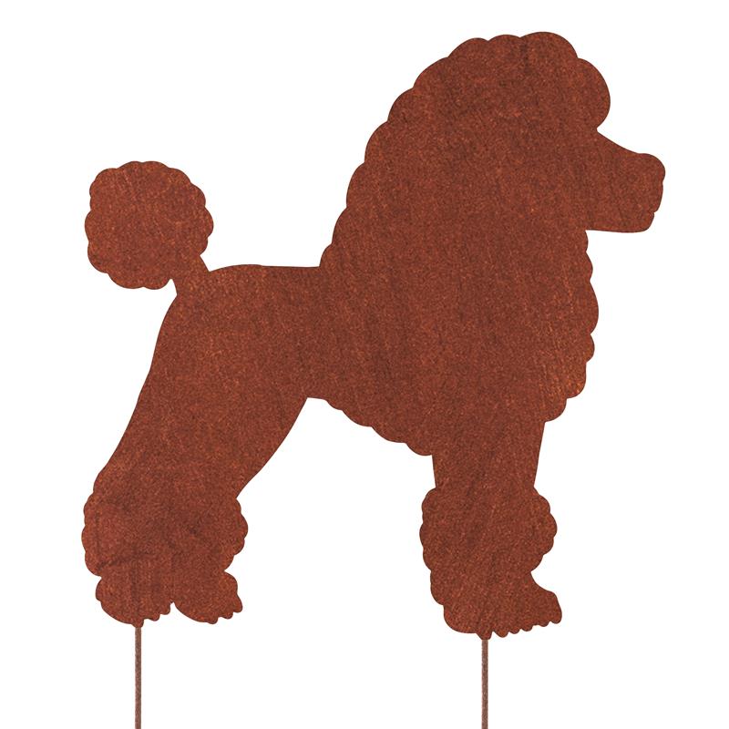 Metallische Gartenfigur – Hundesilhouette aus Metall in Rostoptik