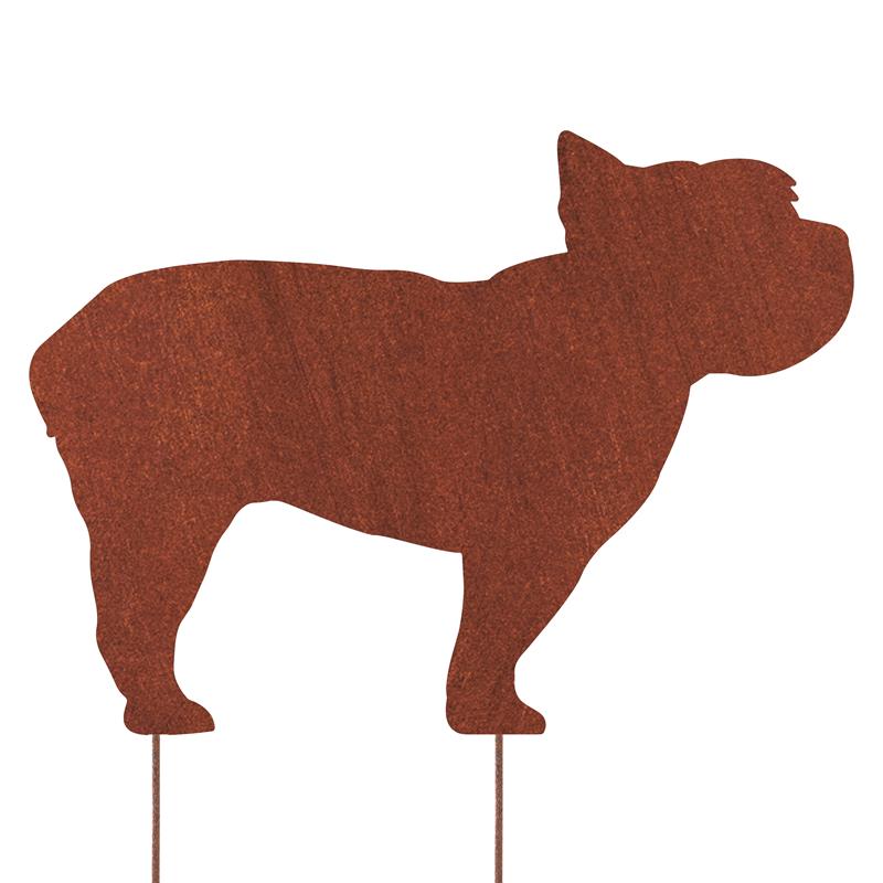 Yorkshire Terrier Gartenfigur – Hundesilhouette aus Metall in Rostoptik