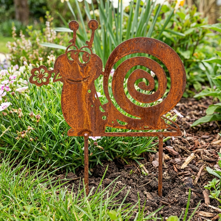 Gartendeko Schnecke aus Metall, 20 cm