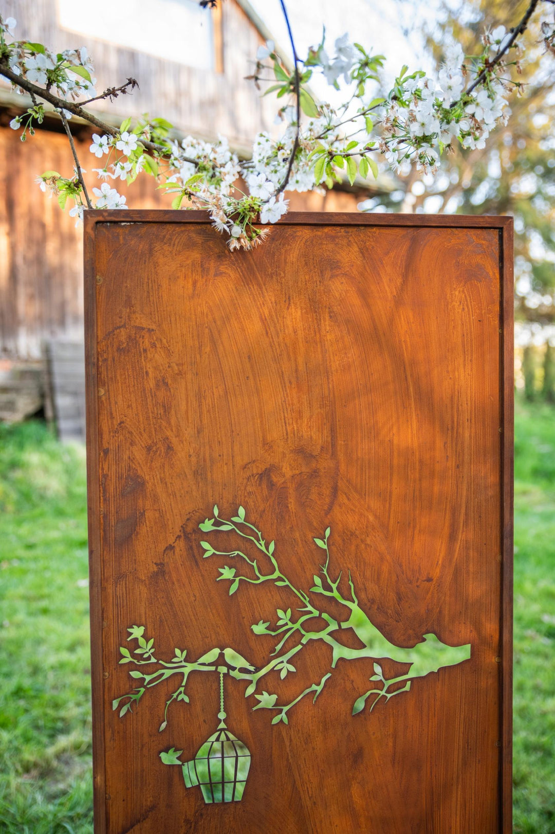 Sichtschutz Gartenpaneel Metall – Motiv Durchbrochenes Muster, 160 × 50 cm