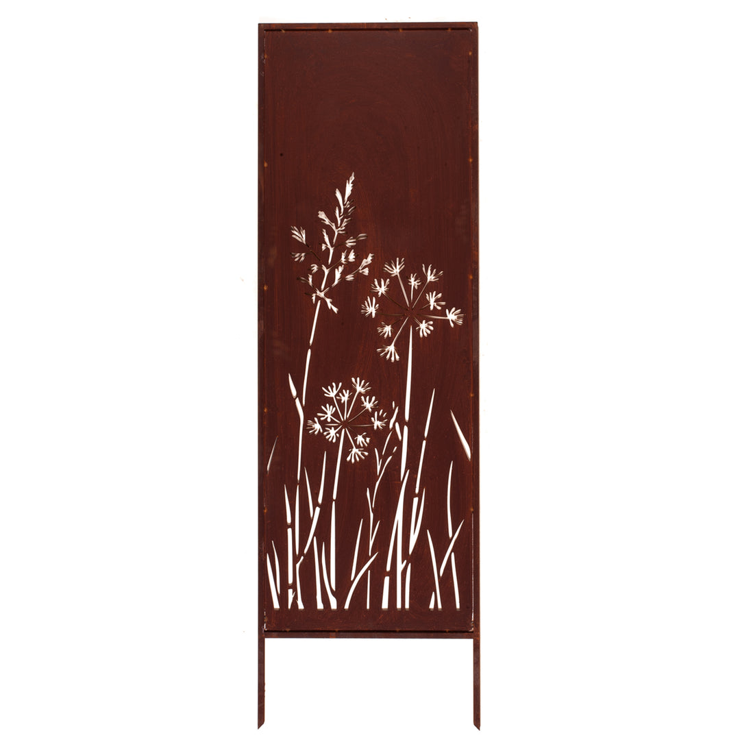 Sichtschutz Gartenpaneel Metall – Motiv Blumen, 160 × 50 cm