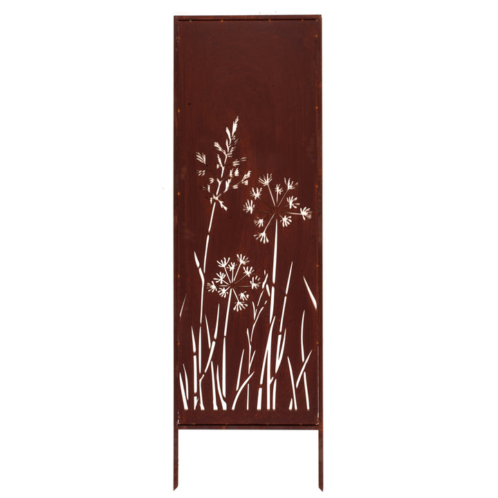 Sichtschutz Gartenpaneel Metall – Motiv Blumen, 160 × 50 cm