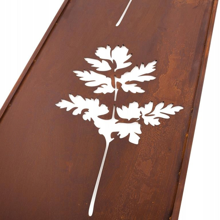 Sichtschutz Gartenpaneel Metall – Motiv Blumen, 160 × 50 cm