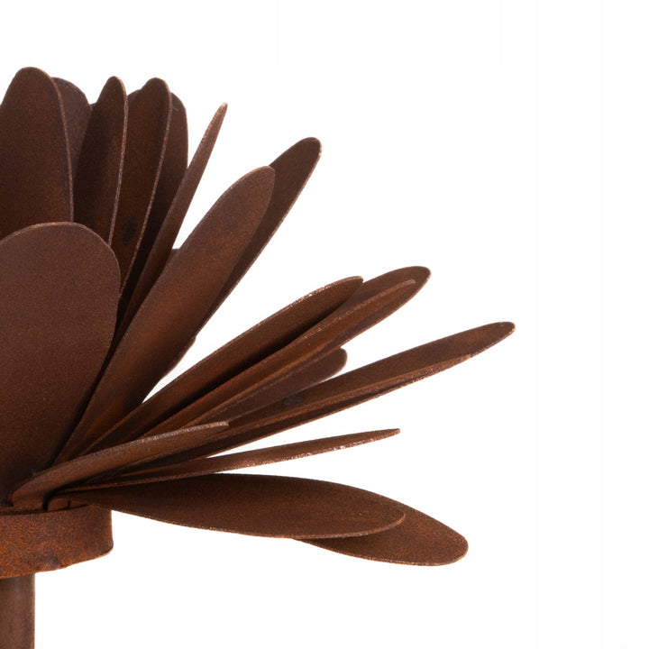 Edelrost Gartenstecker Blume – Gartendeko aus Metall
