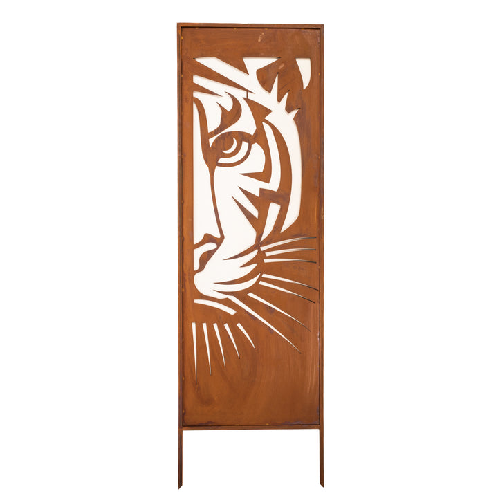 Sichtschutz Gartenpaneel Metall – Motiv Löwe, 160 × 50 cm
