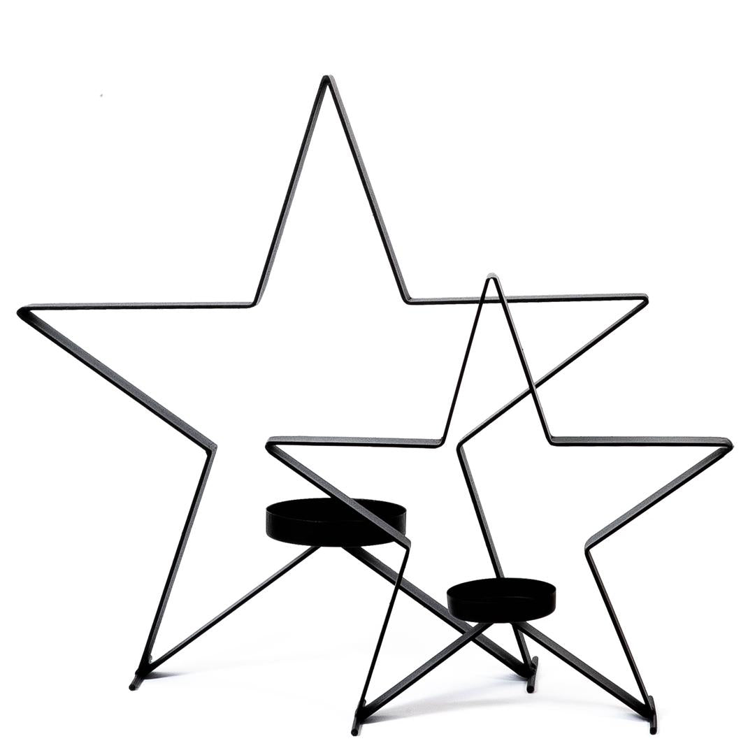 Metallkerzenhalter in Sternform, 51 cm