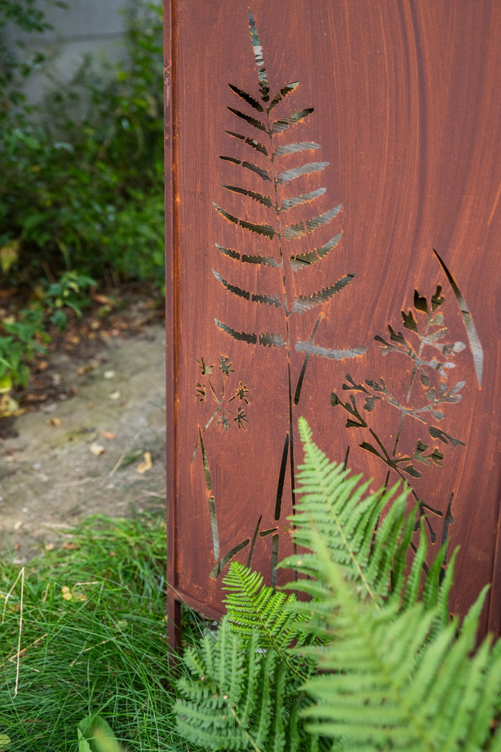 Sichtschutz Gartenpaneel Metall – Motiv Strauch, 160 × 50 cm
