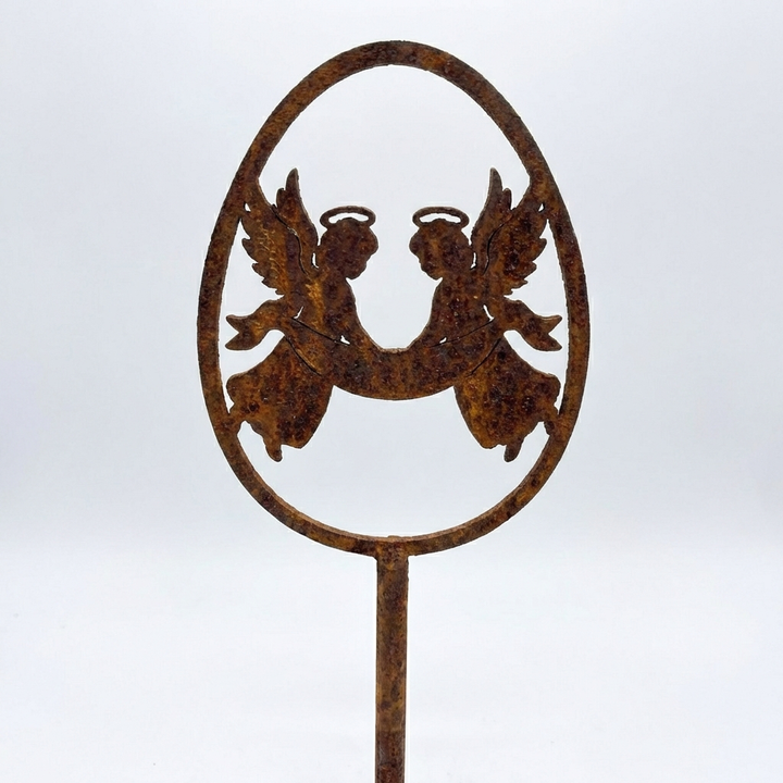 Edelrost Osterdeko Osterei mit Engeln 20 × 6 × 1 cm, 1 cm