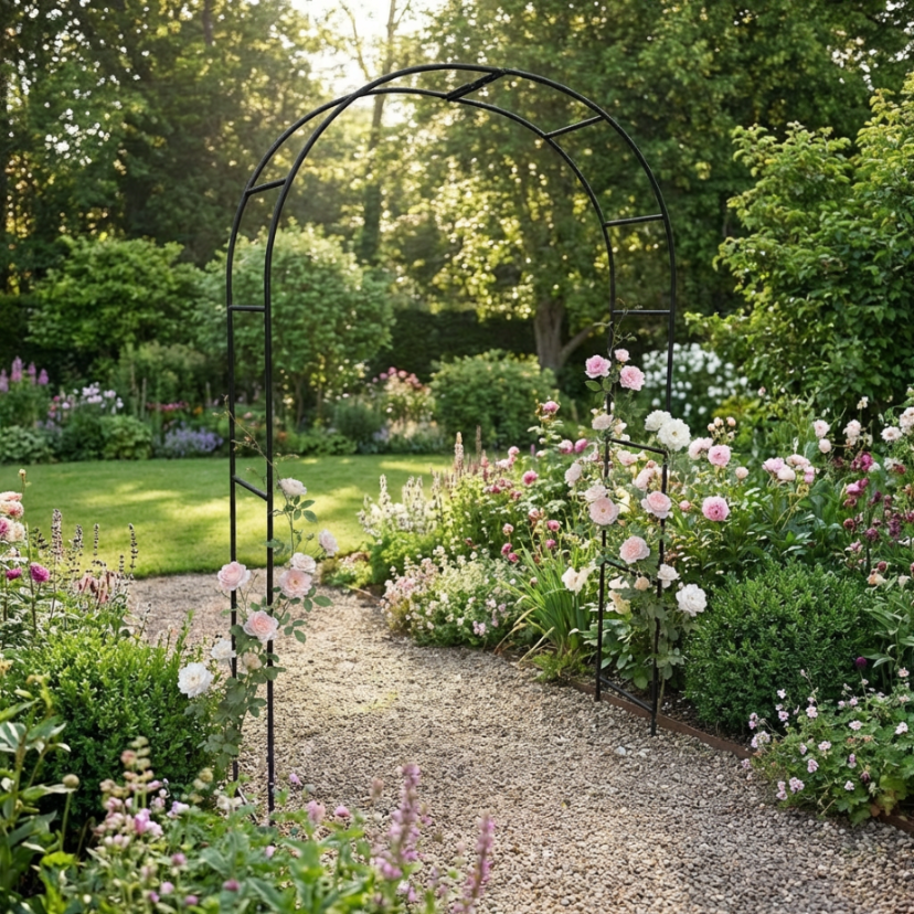 Rosenbogen Pergola aus Metall – Rankhilfe für Garten, 220 cm