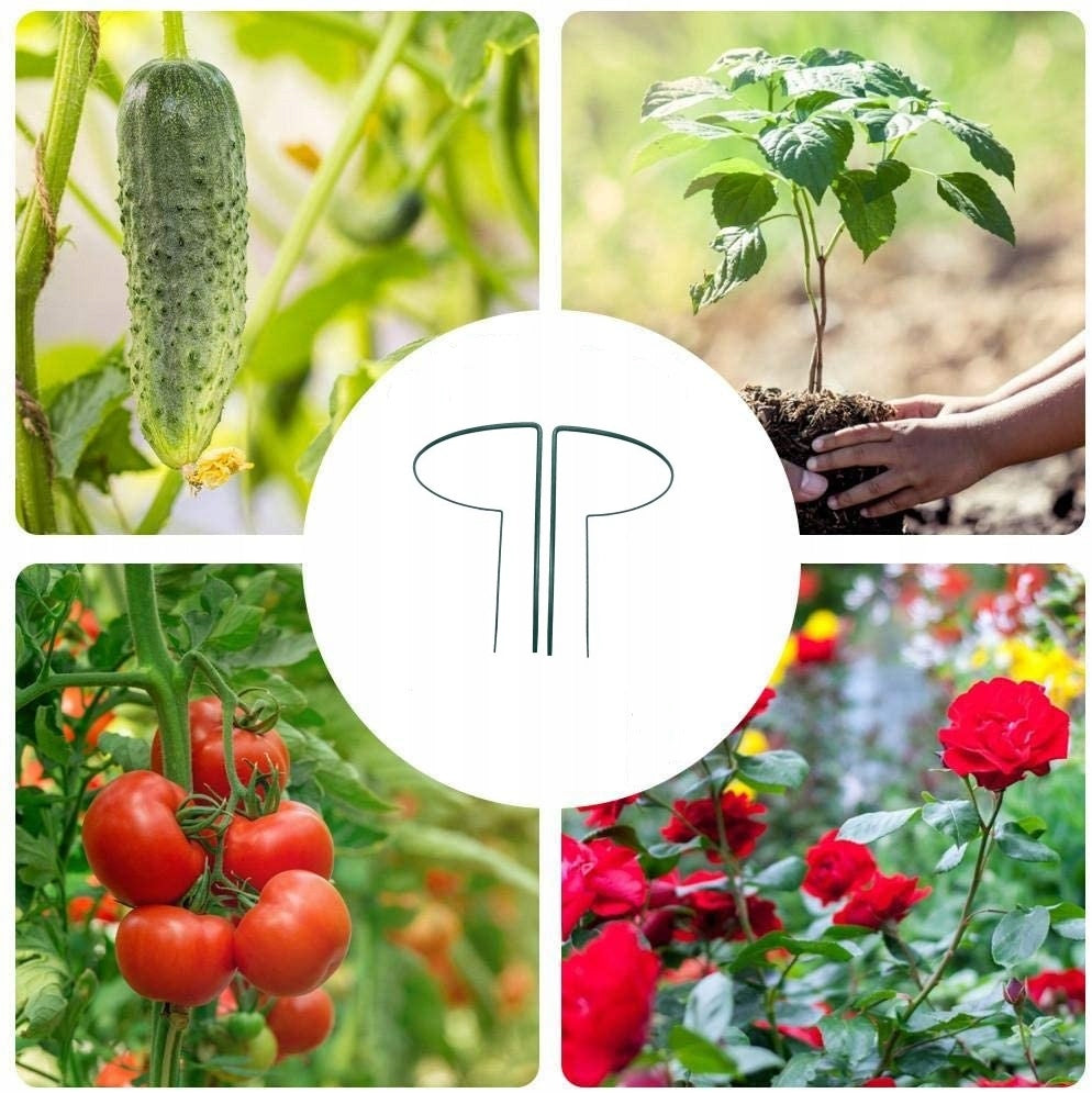 Pflanzenstütze aus Metall 70 cm – Pflanzenhalter für Garten, Beet und Topf Rost, Grun